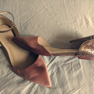 Rose Gold Sparkle & Satin Shoes of Prey Slingbacks